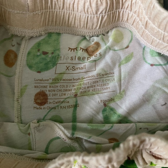 Little Sleepies Green and Cream Avocado Pajama Bottoms - Picture 2 of 2